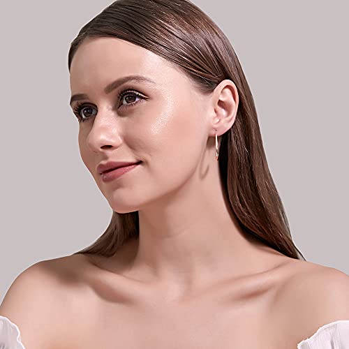 Lightweight Teardrop Hoop Earrings For Women - 14K Gold Silver Plated Large Oval Pull Through Hoop Earrings High Polished Statement Jewelry Gift For Women Teen Girls - Gold #TOP2