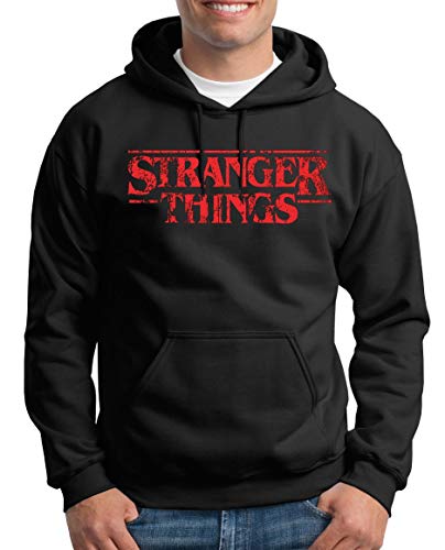 TShirt-People Stranger Logo Things - Sudadera con Capucha para Hombre Negro XXL