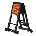 Teles Ladders Tall Telescoping Ladder - Lightweight Portable Folding Ladders A-e Aluminum Extension Stairs Steps - with Extra Wide Stable Rungs