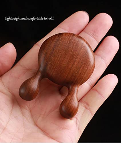 Baiweass Eyes Facial Wood Gua Sha Tool, Natural Sandalwood Wooden Nose Guasha Massage Tools Anti-Static, Face Manual Massager Tool thumb #3