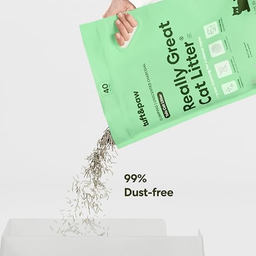 Tuft & Paw Really Great Cat Litter, Ultra Low Tracking Tofu Cat Litter, Clumping, Flushable, Odor Control, Dust-Free, Unscented - 9.25lbs x 2Bags (Charcoal) - Image 5