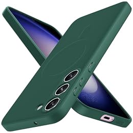 CMYFUTNG Magnetic for Samsung Galaxy S23 5G Case, [Military Grade Drop Tested] Silicone Thin Anti Scratch Cover Case for Galaxy S23 Dark Green 5-S23-06