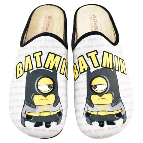 VULCA-BICHA S.L. - Zapatillas de casa Superhéroe 429994 Sintético Hombre Color: Gris-Negro Talla: 43