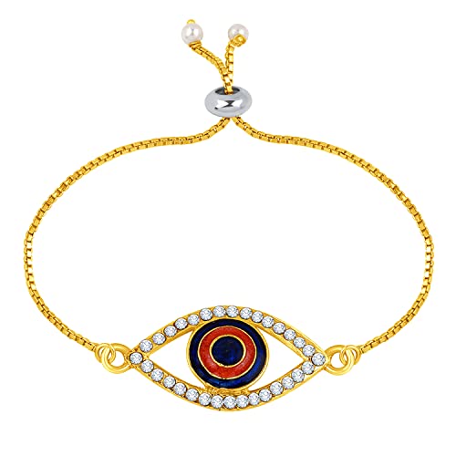 Image of Mahi Meenakari work Evil Eye Adjustable Bracelet for Girls (PABR1100467PR)