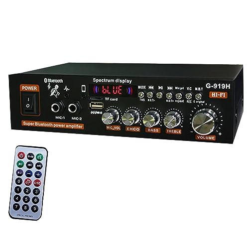 Tacdas 1000W G919H Amplificador de Potencia para el Hogar HiFi Bluetooth 5.0 Audio Amplificador de Audio Subwoofer Altavoces Amplificador USB-Enchufe de la UE