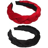 RINVEE Headbands for Women Velvet Braided Headbands Fashion Hairband Criss Cross Hair Accessories, R
