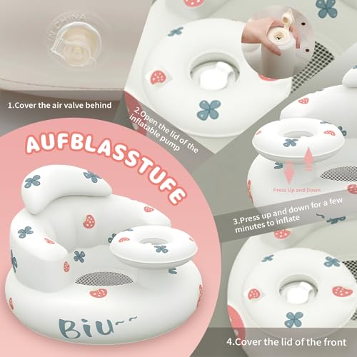Siège Gonflable pour Bébés de 3 à 36 Mois | Siège de Canapé pour Bébé | Soutien du Dos pour Nourrisson | Chaise Portable pour Tout-petit | Siège au Sol avec Pompe à Air Intégrée – Image 5