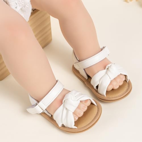 Image of CENCIRILY Infant Baby Girls Boys Sandals Summer Beach Outdoor Bowknot Soft Rubber Sole Toddler Princess Dress Flats Walking Shoes