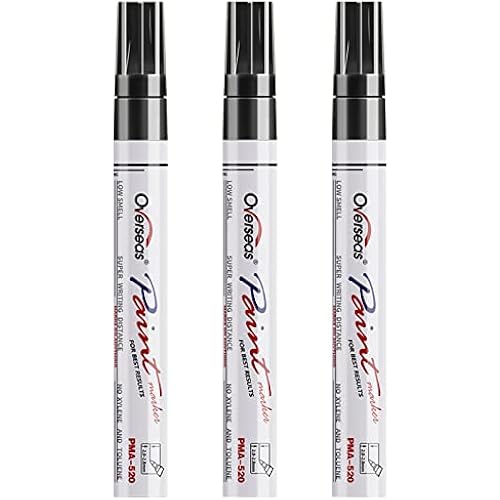 Overseas Black Paint Pens Permanent Markers, 3 Oil Based Paint Makrers