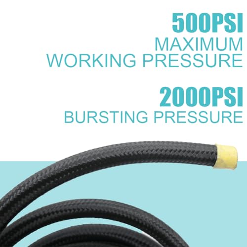 10Ft 4AN Stainless Steel Nylon Braided Fuel Line for Oil, Brake, Transmission, and Fluids