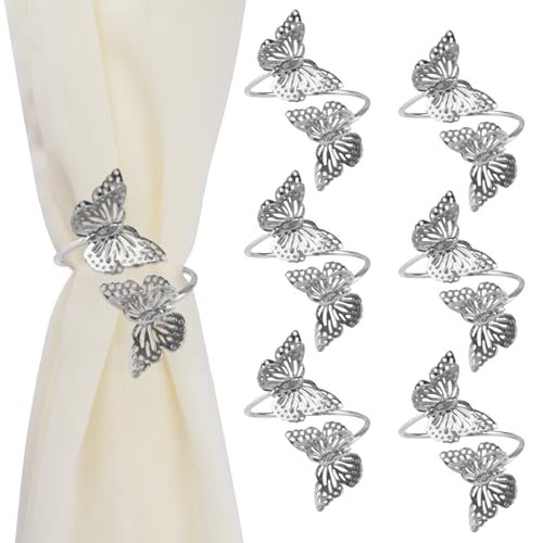 UFURMATE Lot de 6 embrasses de rideaux à double motif papillon pour rideaux décoratifs pour...