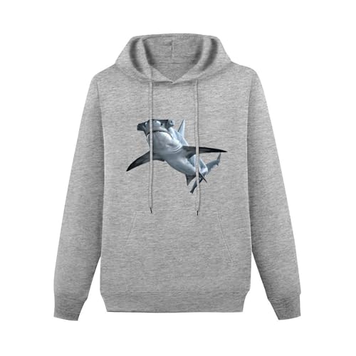 Fierce Hammerhead Shark Unisex Casual Hoodies Long Sleeve Lightweight Pullover Tops Loose Sweatshirt with Pocket3