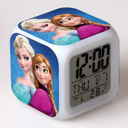 Toxi Personalized Customized Photo Print Digital Alarm Clock, LED Glowing, Color Changing Digital Alarm Clock