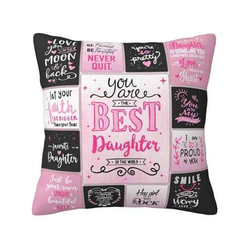 Aotbuort Valentines Day Gifts for Daughter, Daughter Gifts from Mom, Best Daughter Birthday Gifts, Birthday Gift for Adult Daughters, Unique Gifts for Daughter from Dad Throw Pillow Cover 18X18 Inches
