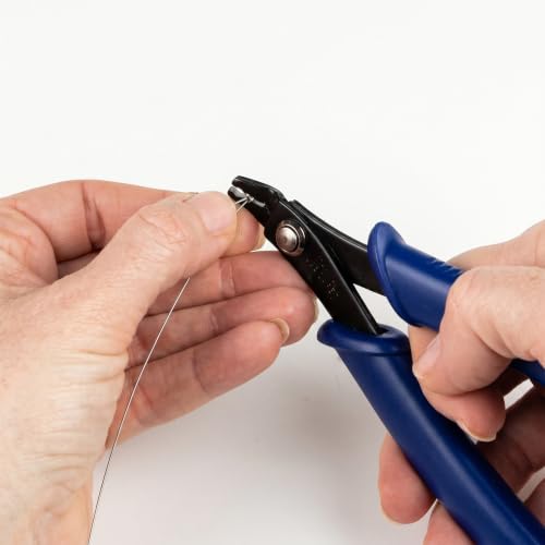 Image of Beadsnfashion Steel Jewellery Making Crimping Plier (4.5 Inch) - Professional Stainless Steel Jewellery Making Tool with Blue Grips Handle for Lock The Beading Wire and Detailed Craft Work