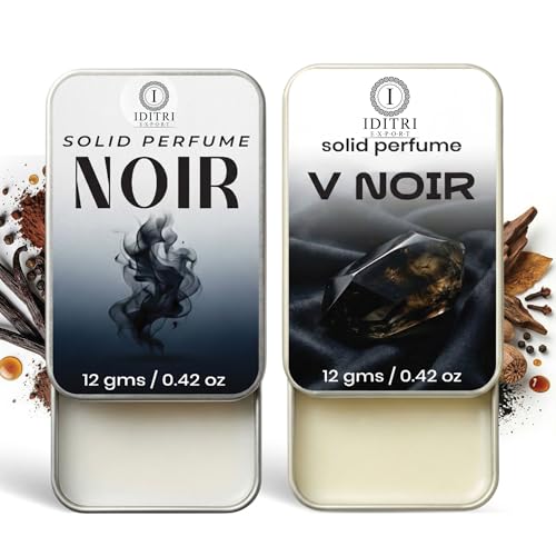 Image of Solid Perfume |V Noir&Noir Alcohol Free Wax Perfume Balm, Long Lasting | Pocket Tin 12g, Pack Of 2| Non Greasy Smooth Glide, Travel Friendly Men And Women