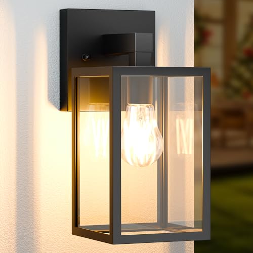 MATAMEYE Outdoor Wall Lantern, Waterproof Exterior Wall Sconce Light Fixture, Black Front Door Lamp,...