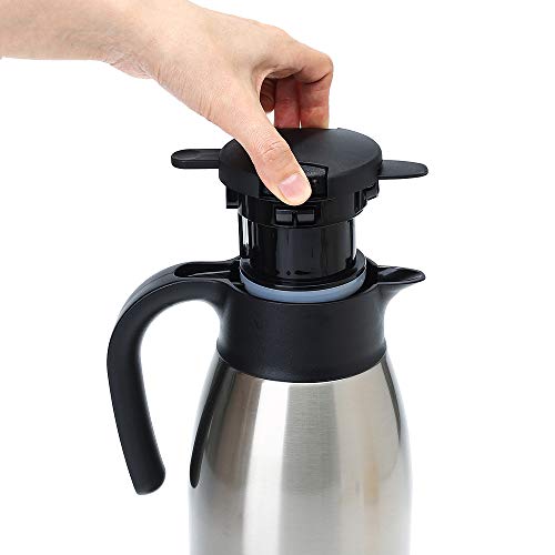 Gint 51Oz Stainless Steel Thermal Coffee Carafe With Lid/Double Walled Vacuum Thermos / 12 Hour Heat Retention (Silver, 1.5L) #TOP3
