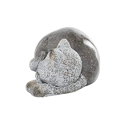 Estatua de jardín gato polystone 15 in x 9 in x 7 in gris miniatura 3