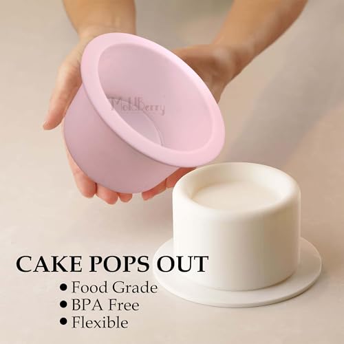 Image of MoldBerry Silicone Round Bento Cake Mold - Non-Stick, Flexible, Reusable Baking Pan for Mini Cakes, Muffins, Desserts, Chocolates - Food Grade Silicone Bakeware (Pack of 1)