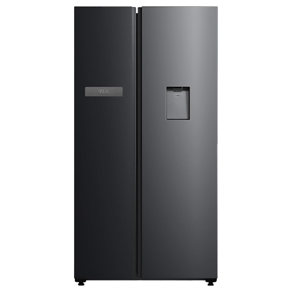 Cecotec Frigorífico Americano con Dispensador de Agua de 592 L Bolero CoolMarket SBS 592 WD Dark E. Capacidad XL, Bajo Consumo, Inverter Plus, Multi Airflow, Total No Frost