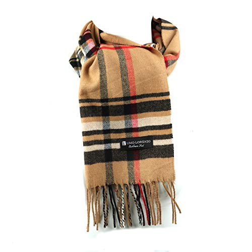 Umo Lorenzo Soft Luxurious Cashmere Feel Fall Scarf for Men and Women - Plaid Designer Scarves3