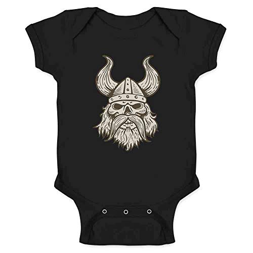 Pop Threads Viking Skull Helmet Infant Baby Boy Girl Bodysuit