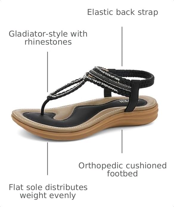 Image of UBFEN Womens Bohemian Flat Sandals