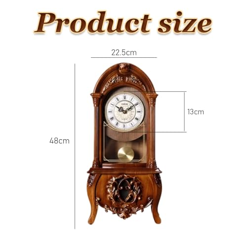Reloj de mesa de granja rústico con péndulo retro marrón 3