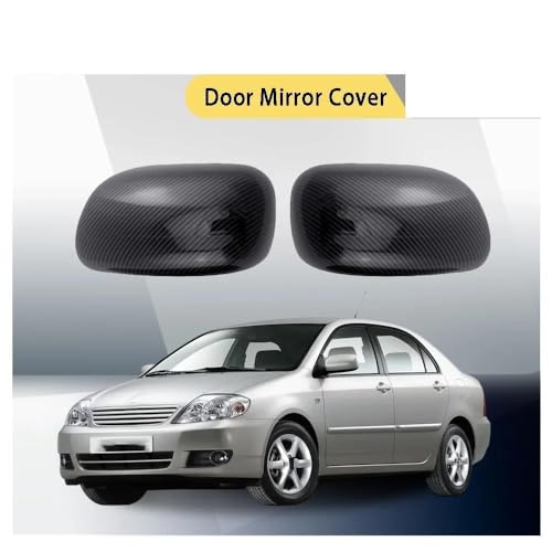 Couverture de miroir de porte ultra résistante look carbone pour Corolla E120 protégeant des UV - 2