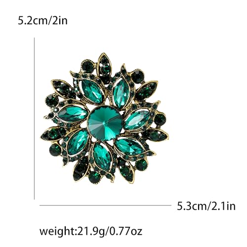 Image of Trendy Large Rhinestone Flower Brooches 8-color for Women Luxury Office Party Casual Pins Jewelry Accessories Gifts