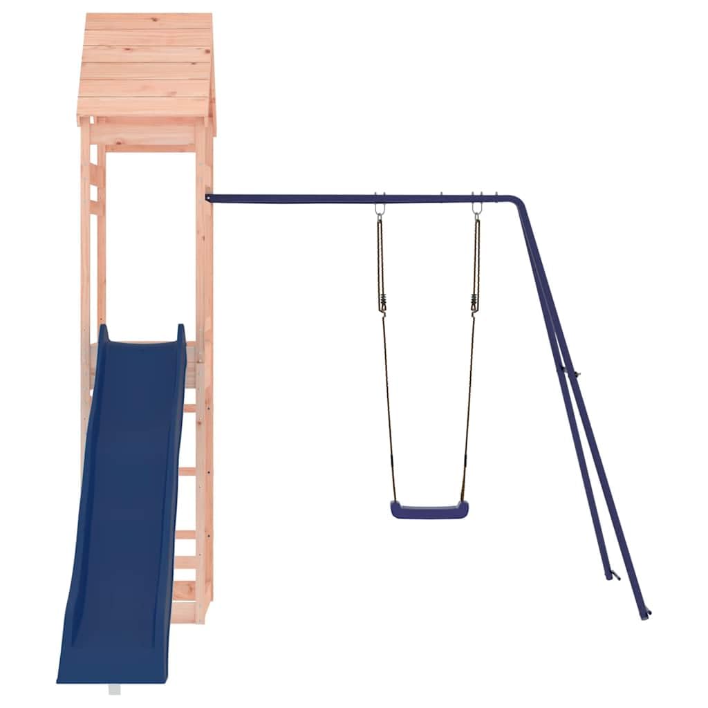 Torre da gioco in legno massiccio Douglasie con altalena, scivolo ondulato e sabbiera, struttura da arrampicata per giardino e esterni, parco giochi sicuro per bambini e neonati