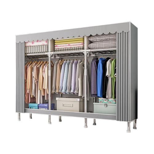 Armario de lona de gran capacidad con estantes de ropa para dormitorio