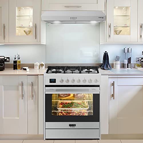 30'' Gas Range Stove With 5 Burners, Gasland Chef 5.0 Cu. Ft. Capacity Convection Oven, Range Stove With 2 Oven Racks, Digital Timer, Storage Drawer, Ng/Lpg Convertible #TOP4