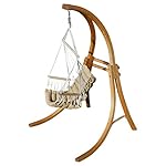 Hängesessel Maly Braun mit Lärchenholz-Gestell