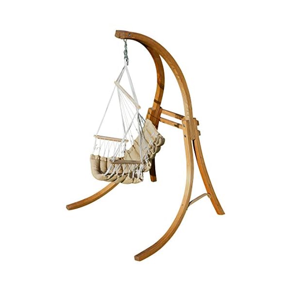 Hängesessel Maly Braun mit Lärchenholz-Gestell