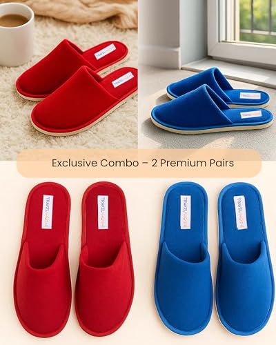 Image of Travelkhushi Unisex House Slippers For Winter & Summer Carpet Slippers for Bedrooms Indoor Home Slipper Comfy Soft Cozy Flip Flops