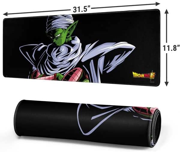 Skinit Large Gaming Mouse Pad - Officially Licensed Dragon Ball Super Piccolo Design with Stitched Edges, Waterproof, Non-Slip Rubber Base, Desk Mat for Keyboard & Mouse, 31.5" x 11.8" inches
