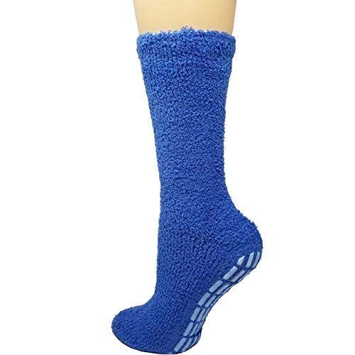 Image of Debra Weitzner Non-slip Hospital Socks Fuzzy Slipper Grip Socks For Women Men 3 Pairs