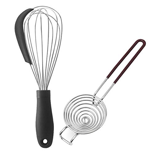 Verdental 12 Balloon Silicone Spatula Whisks and 304 Stainless Steel Egg Separator Set