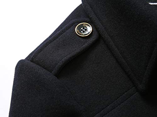 Image of Men's Classical Bussiness Style Single Breasted Plaid Wool Coat #00220237