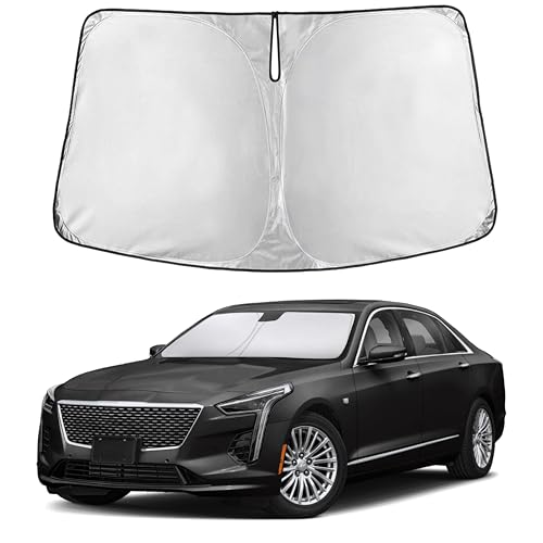Image of EcoNour Windshield Sun Shade Compatible for Cadillac XT6 2020-2025 Front Window Sunshade Foldable Sun Visor UV & Heat Blocking Protection