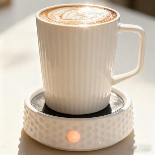Coffee Cup Mug Warmer for Desk, Ceramic Cup Warmer Candle Melting Warmer Electric Beverage Tea Water Milk Warmer for All Cups and Mugs, Heating Plate Candle Wax Warmer