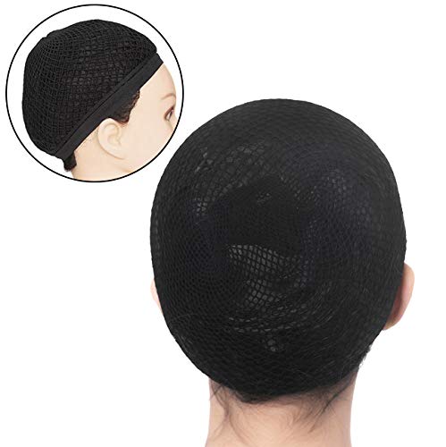 Blisstime Long Wig Caps, Open End Mesh Net Liner Weaving Cap, Wig Caps for Women Black Pack of 6