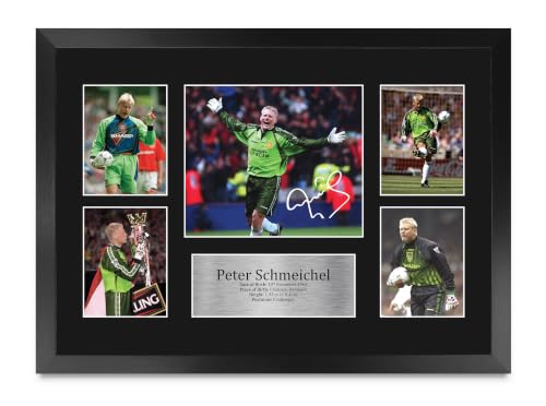 Foto firmada de Peter Schmeichel cuadro A3 de recuerdos de fútbol para aficionados