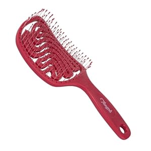 Tangols Gentle Detangler Hair Brush-100% Eco-Friendly Double Curved Straw Hair Brush w/Ultra-Soft Anti Knot Nylon Bristles for Adults,Kids All Hair Types (Pink)