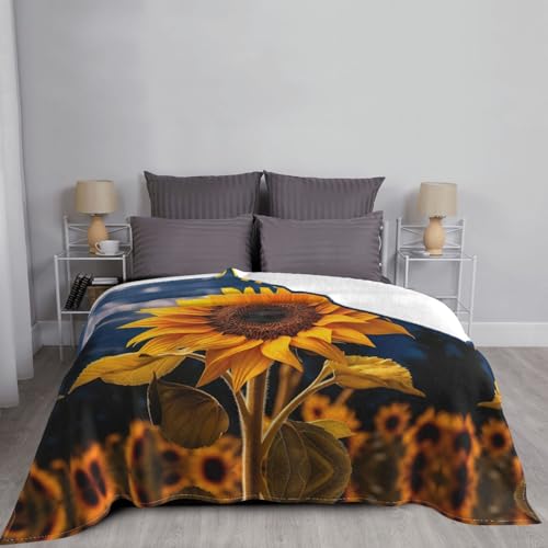 Couverture en flanelle de qualité supérieure imprimé tournesol pour lit douillet - 6