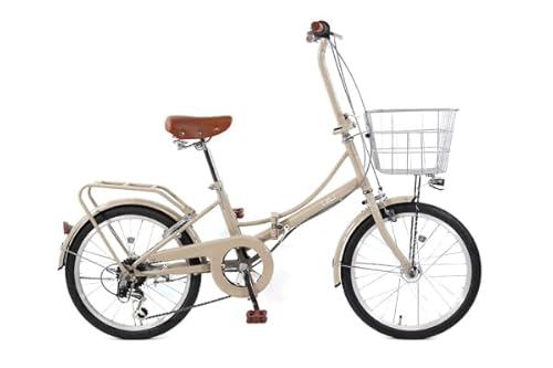 折りたたみ自転車 cyma(サイマ) LeLi(レリィ) 20インチ フラットハンドル仕様 (グレージュ, 20インチ)