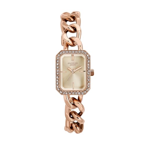 Image of Sonata Poze 7 Analog Rose Gold Dial Rose Gold Brass Strap Watch for Women - SP80157WM01