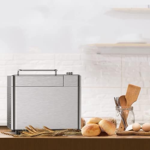 XIAOJUN Stainless Steel Automatic Bread Maker 600W Programmable Bread Maker Bread Maker Fully Automatic Multifunctional Kneading, Fermenting and Dough Mixer (Color : A, Size : 35.5cm*24cm)